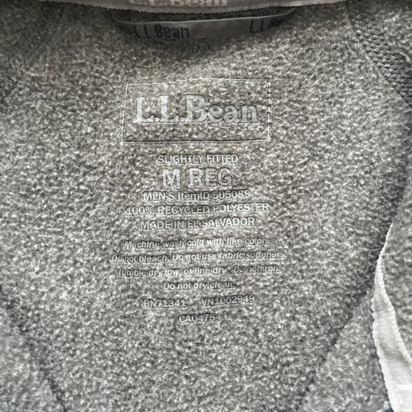 LL Bean Slightly Fitted 1/2 Zip Sweater Mens M Gray Fleece Gorp Hiking Casual - Picture 2 of 5